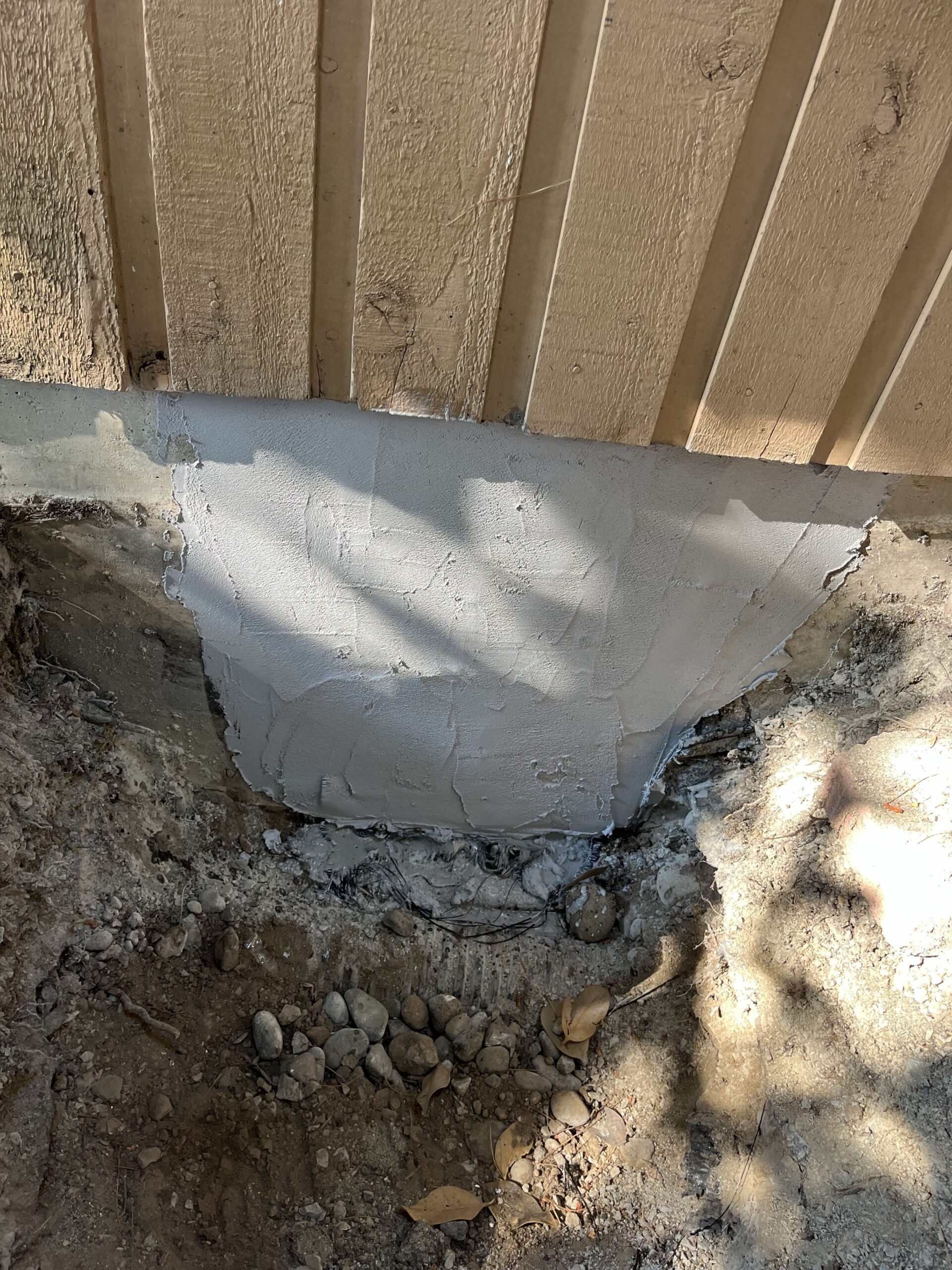 Foundation crack repair with using heavy-duty epoxy and carbon fiber