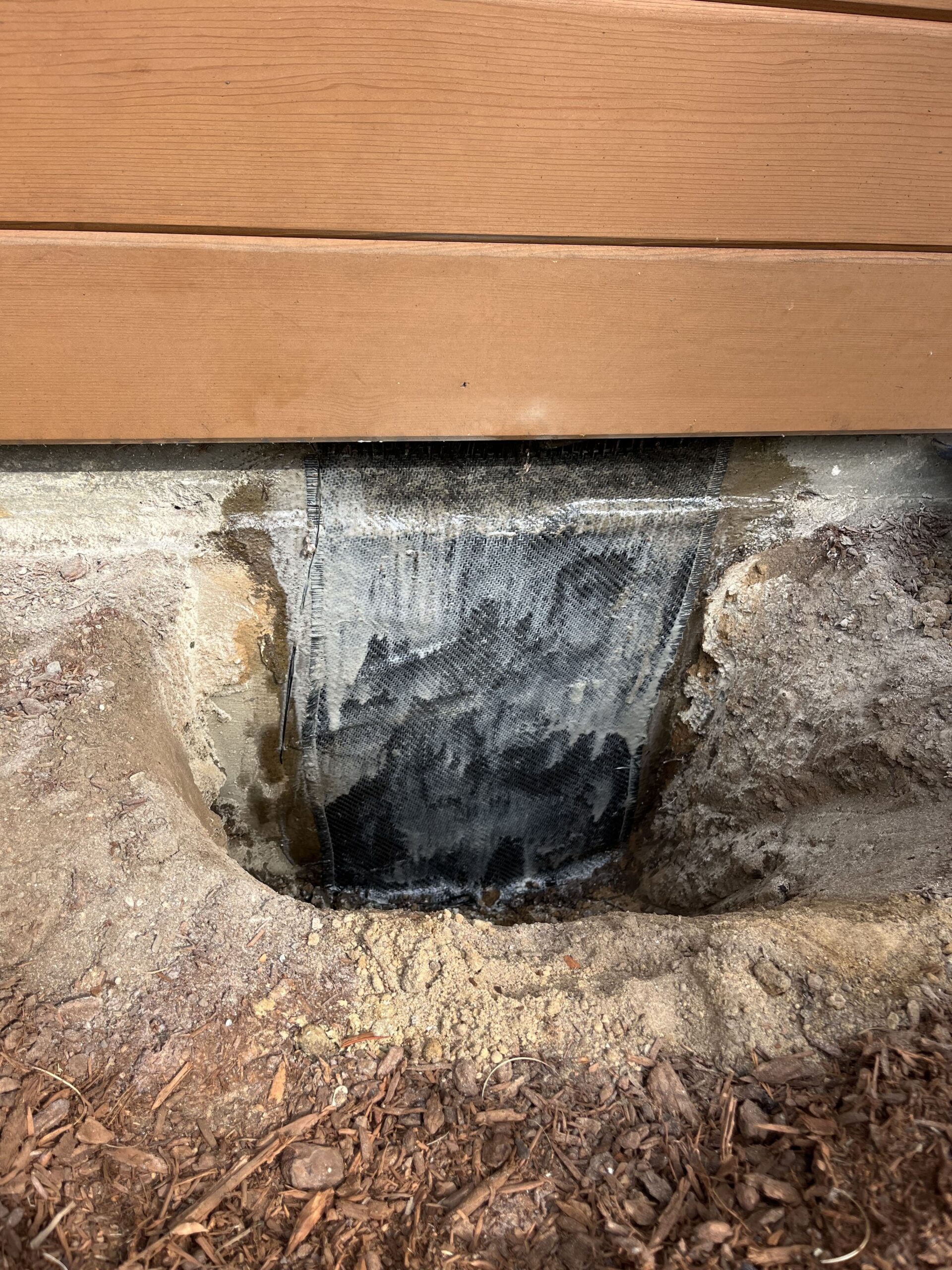 epoxy and carbon fiber application for a foundation repair